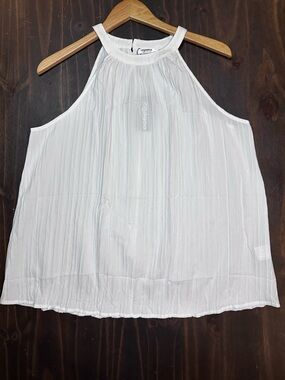 zeagoo White High-Neck Sleeveless Tank Top